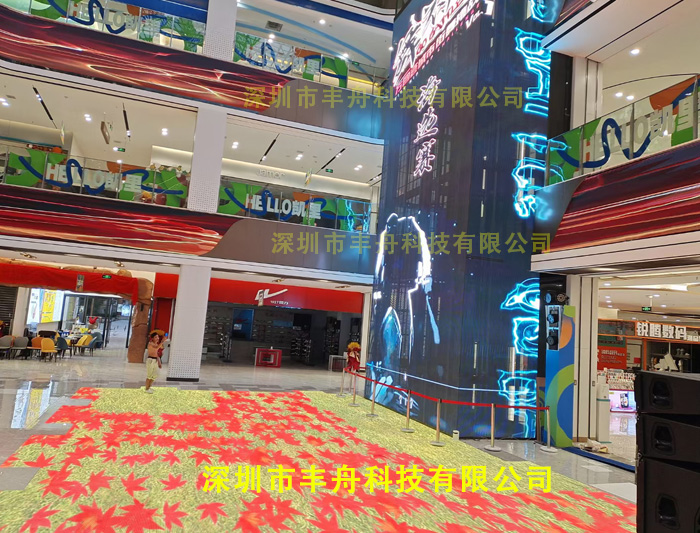 貴州凱里商場_96平方LED地磚屏_140平方led透明屏